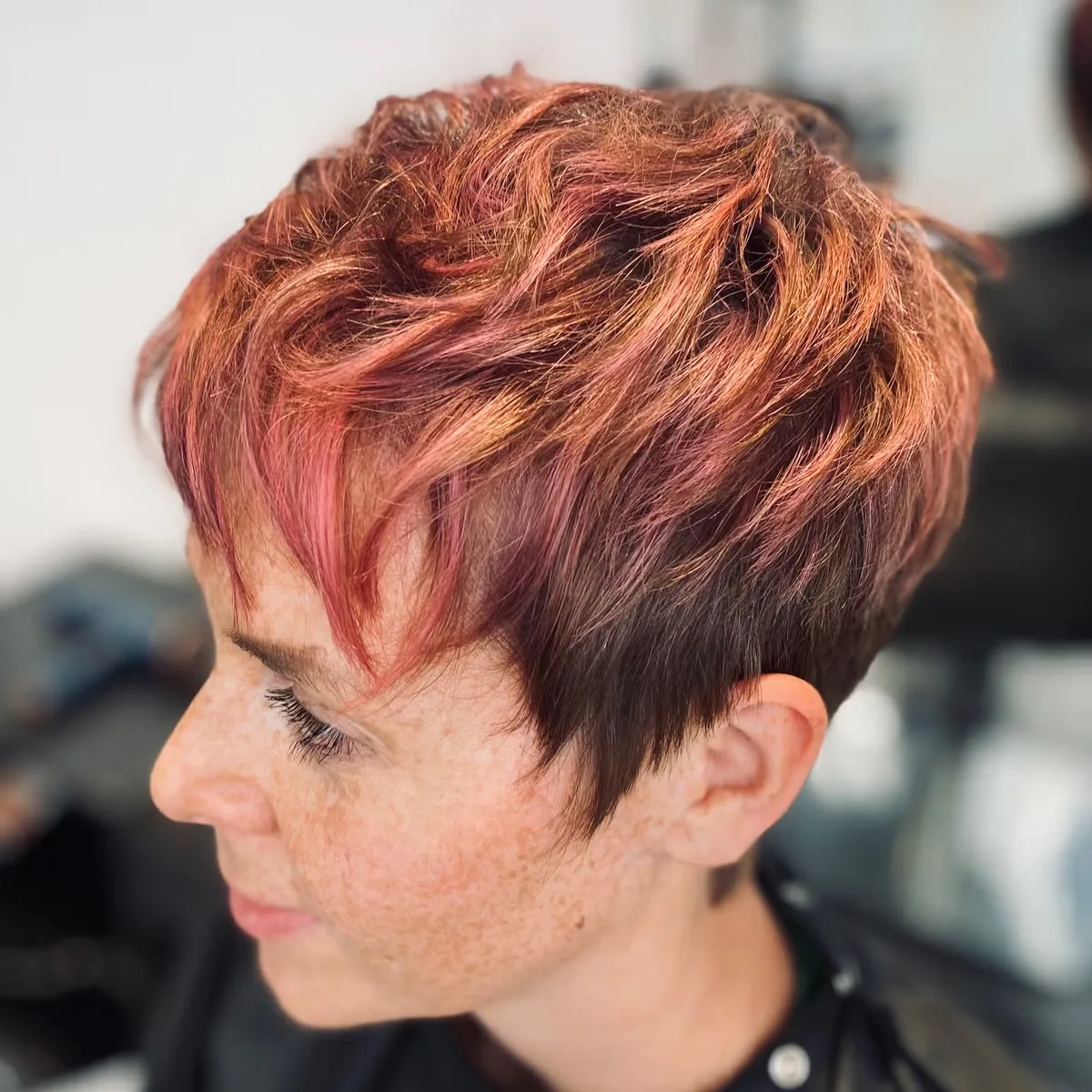 Auburn pixie cut